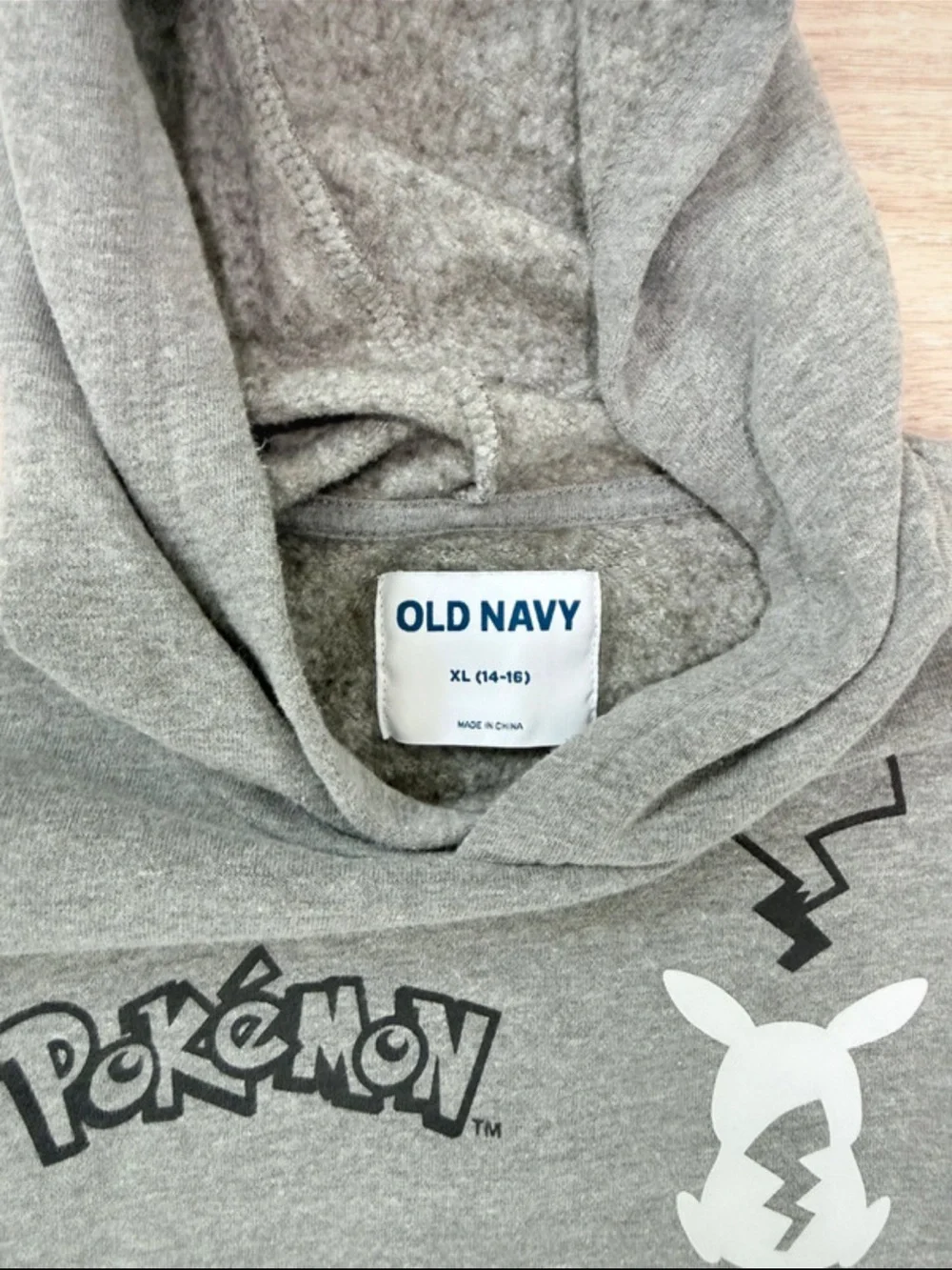 Old Navy Kids Grey Pokémon Pikachu Hoodie with Graphic